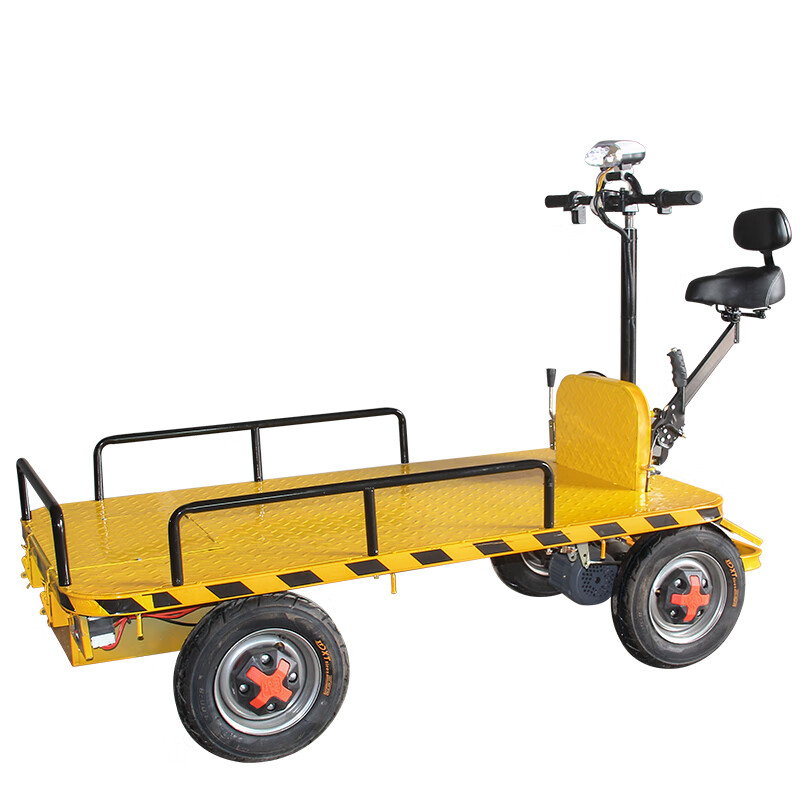 拖车载重王电动四轮 现货48v空车平板车载重1吨送护栏无电池无充电器