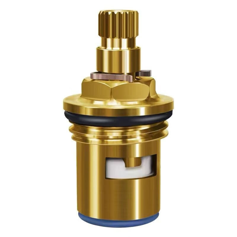 阀芯配件黄铜不锈钢快开通用阀门双牙正反旋转冷热水陶瓷芯 黄铜阀芯