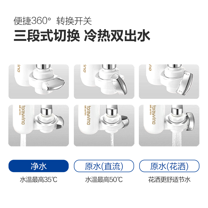 东丽净水器净饮机水龙头直饮自来水过滤器保留矿物质过滤除菌除氯进口滤材家用厨房 小巧便携 MK304LF MK304LF一机一芯