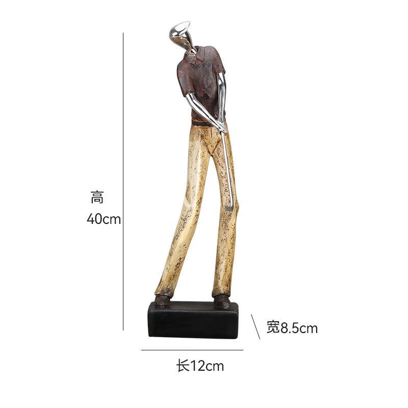 君吻摆件人物客厅样板玄关饰品工艺品高尔夫情侣桌面书房家居软装节庆