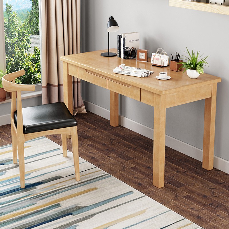 双抽屉实木书桌