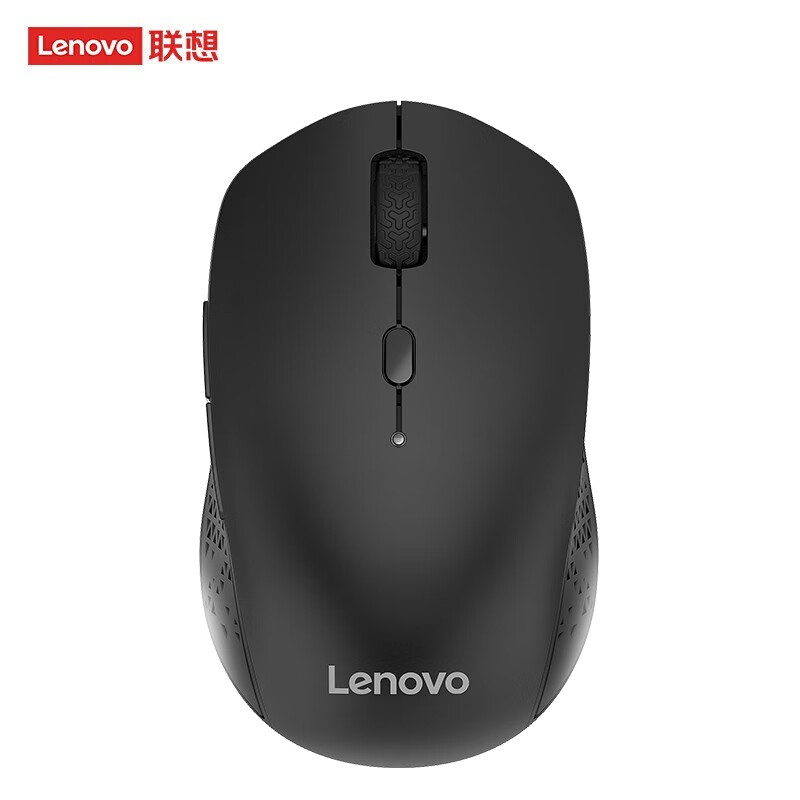 联想(Lenovo) 无线蓝牙双模鼠标 蓝牙5.0/3.0 便携办公鼠标 人体工程学设计 Howard理性黑