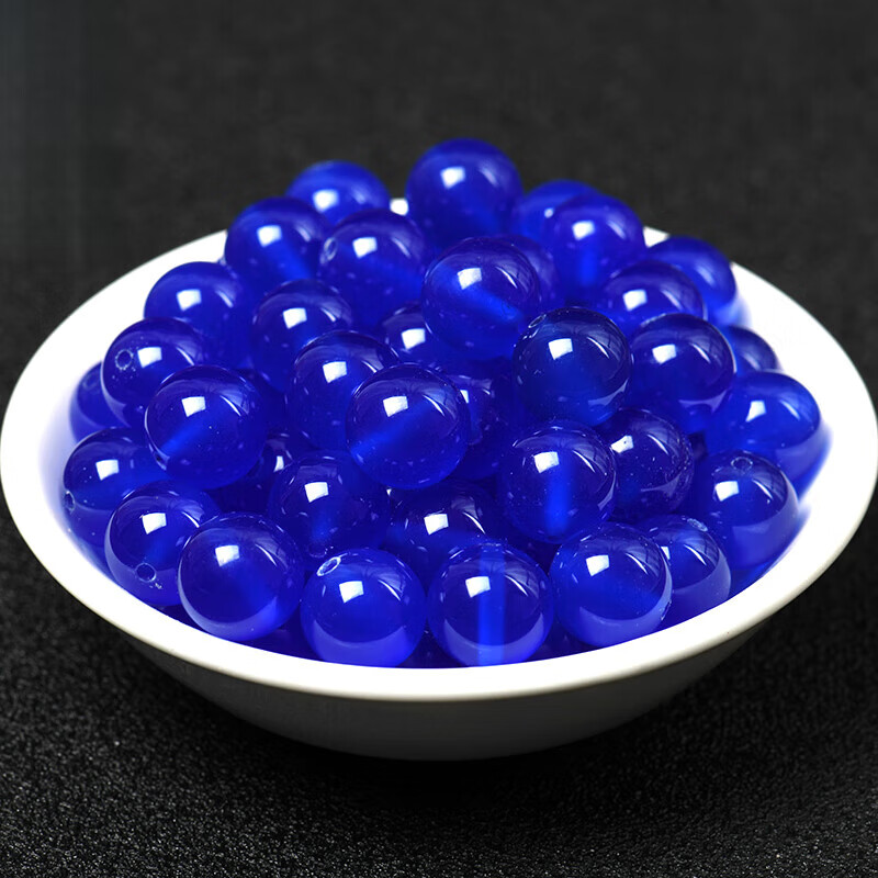 樱优保价7a蓝玛瑙散珠串珠圆珠diy手工手串菩提配件手链项链串珠 优选