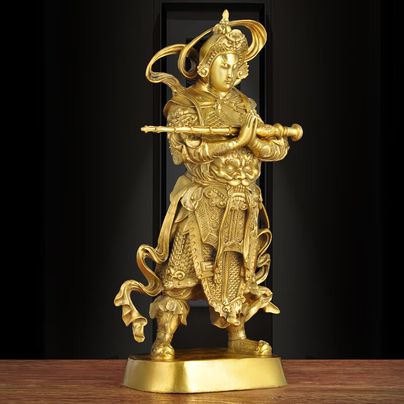 铜韦陀菩萨佛像摆件韦驮家居玄关装饰摆设佛堂寺庙神像供奉工艺品 1.