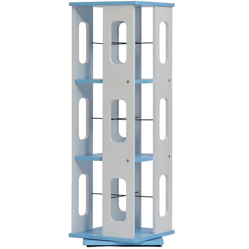 隆上隆 旋转书架学生书架层架创意简易置物架图书架 LS-034两层白色