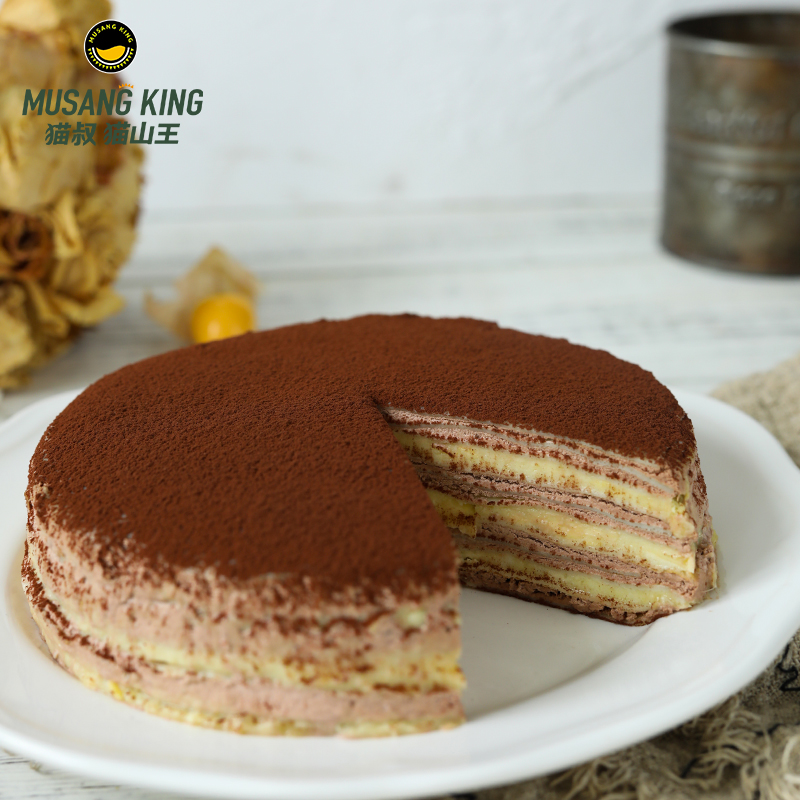 猫叔猫山王 6英寸巧克力榴莲千层蛋糕600g 苏丹王榴莲水果生日蛋糕甜品 6英寸巧克力榴莲千层蛋糕600g
