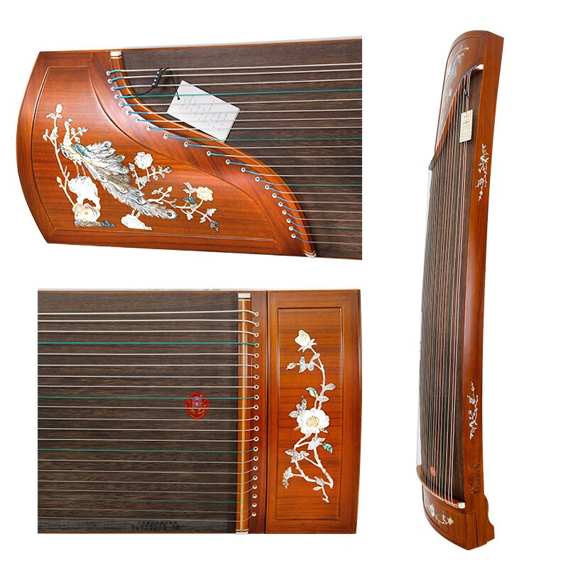 龙凤古筝 嵌彩螺工艺考级演奏筝6815（孔雀牡丹）