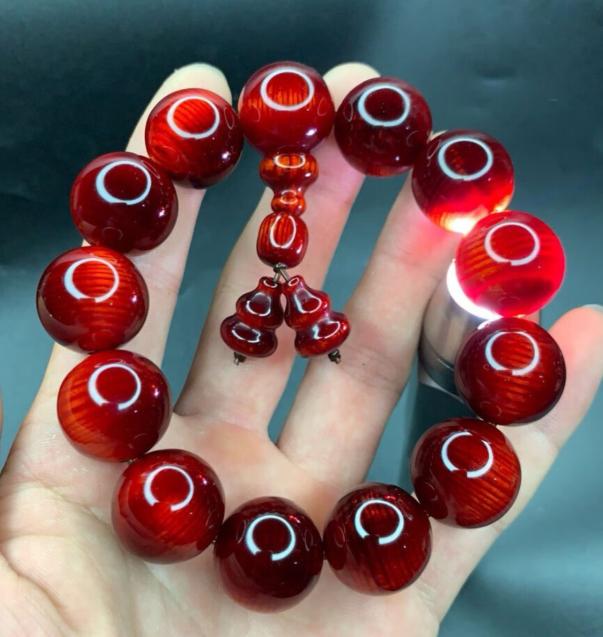 snqp.东北琥珀木原木料松明子沉化老料血龙木手串全透固化玉化佛珠 2.