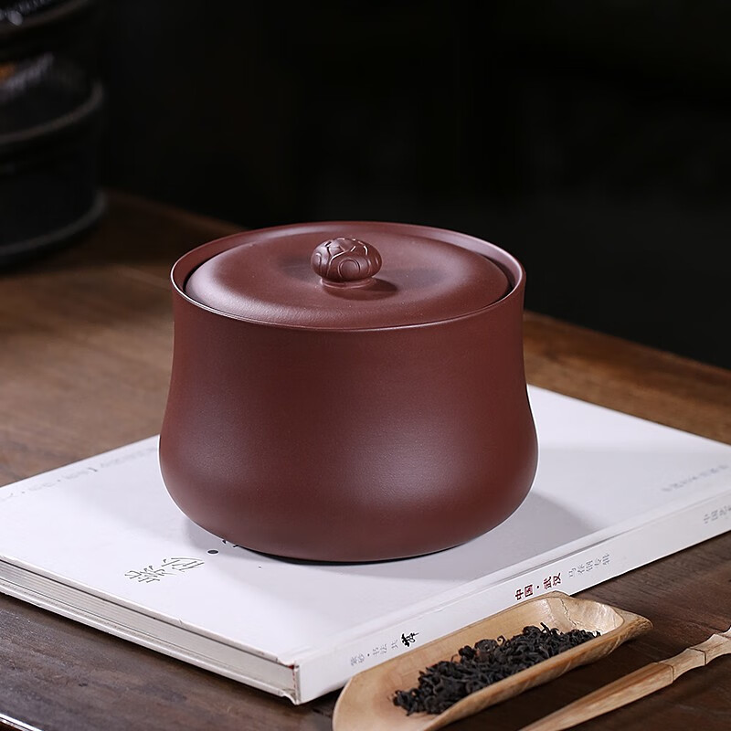 紫来顺 宜兴紫砂茶叶罐 半斤装家用普洱醒茶罐手工陶瓷密封罐小号茶叶储存茶缸禅意茶具礼盒装 莲心 底槽清 礼盒装 紫来顺 宜兴紫砂茶叶罐 半斤装家用普洱醒茶罐手工陶瓷密封罐小号茶叶储存茶缸禅意茶具礼盒装 莲心 底槽清 礼盒装