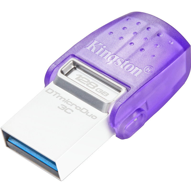 Kingston 金士顿 DataTraveler系列 DTDUO3C USB3.1 U盘 银紫色 128GB USB/Type-C