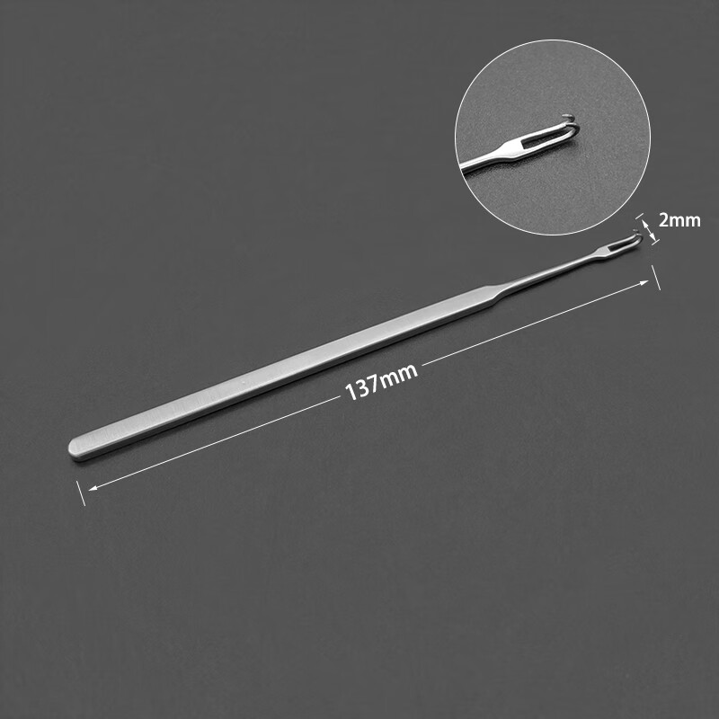 鼻腔眼睑拉钩双爪多爪尖锐球头眼科手术器械 扁柄微型双爪拉钩-尖2mm