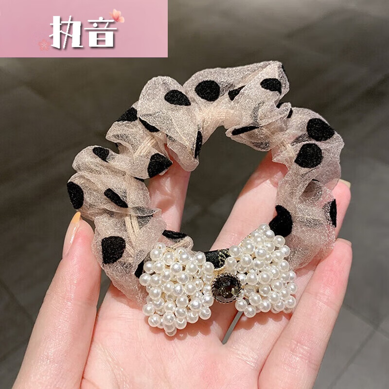 执音珍珠蝴蝶结大肠发圈复古法式头绳女韩国网红肥肠皮筋发绳发饰