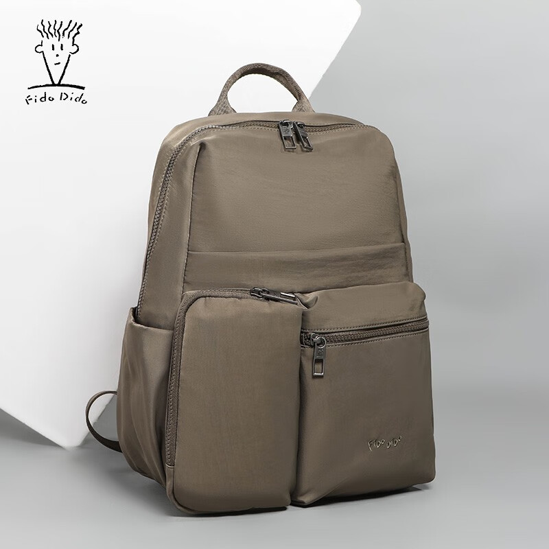 fidodido菲都狄都新款双肩包男士牛津布电脑背包大学生书包休闲商务