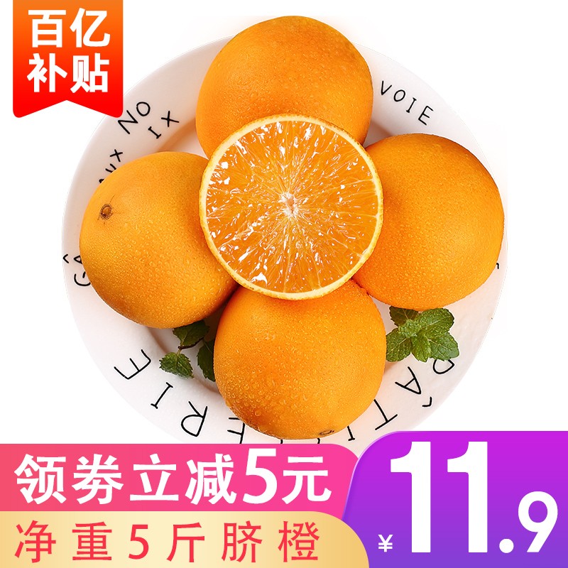 探味君 江西赣南脐橙 手剥橙子冰糖甜橙 新鲜水果 5斤 单果 65mm-70mm