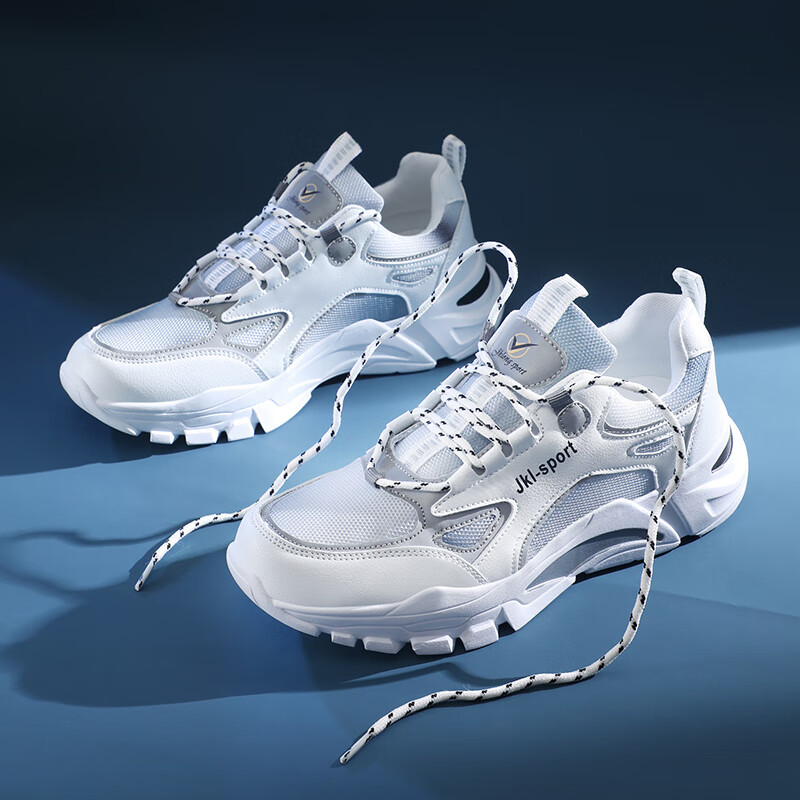 京蝌蝌男大童男孩网面跑步鞋男孩子系鞋带休闲潮鞋小码软底运动鞋防滑