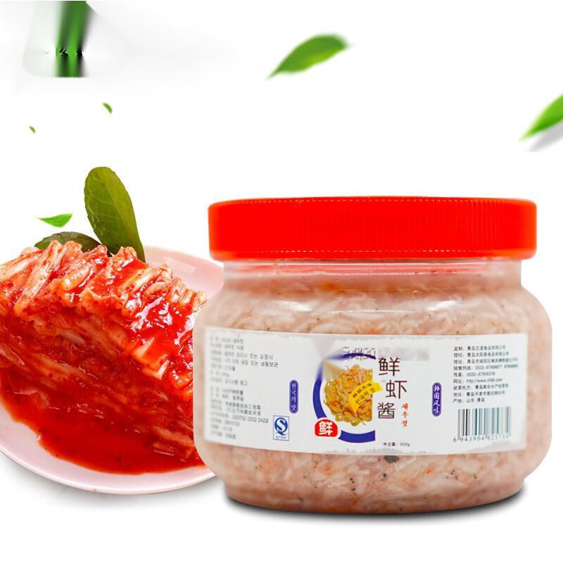 500g韩式虾酱咸水虾腌制辣白菜用料泡菜 粗辣椒粉 虾酱 鱼露各500g