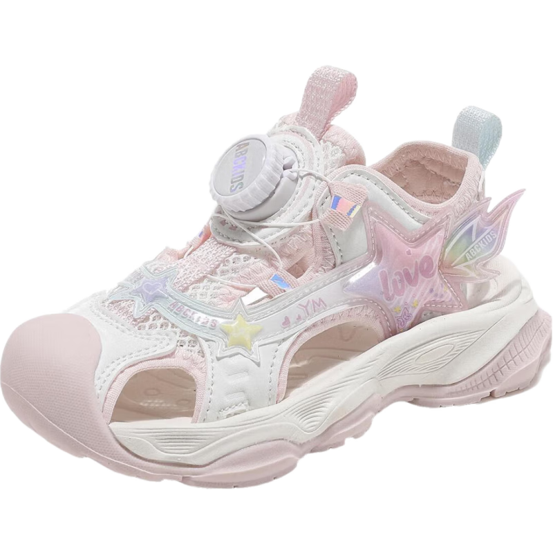 百亿补贴:ABC KIDS童鞋儿童框子鞋2025夏季甜美可爱轻便舒适女童凉鞋 米/粉色 30码 内长约18.87cm93.8元