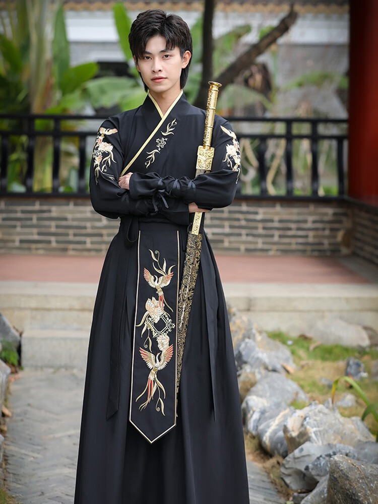 梵娱古风汉服男装帅气古装服装武侠风剑客青年表演服大码超仙套装 825