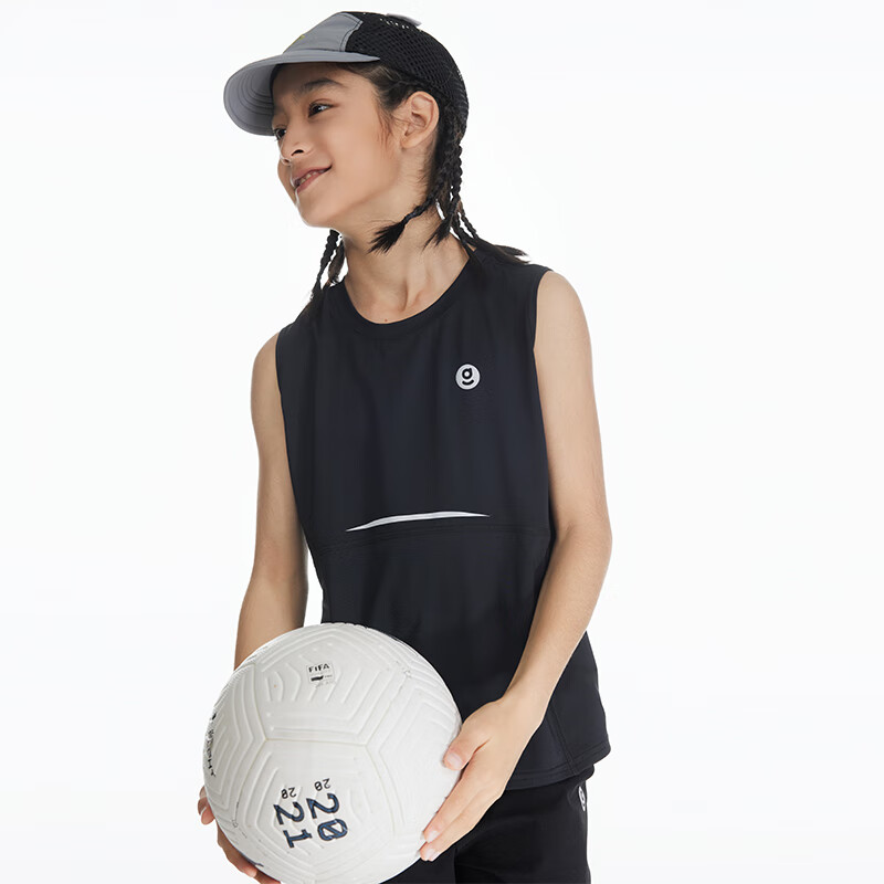 onmygame儿童背心男童无袖T恤夏季薄款运动 暗夜黑 120