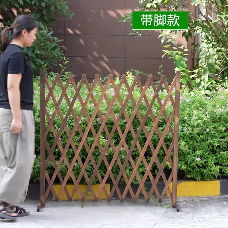 围栏院子户外防腐木伸缩花栅栏围挡篱笆墙插地庭院装饰花园栏杆护栏碳化木爬藤架栏珊隔离隔断花池花坛 【加厚带脚】碳色高0.7m 拉2.0m长属于什么档次？