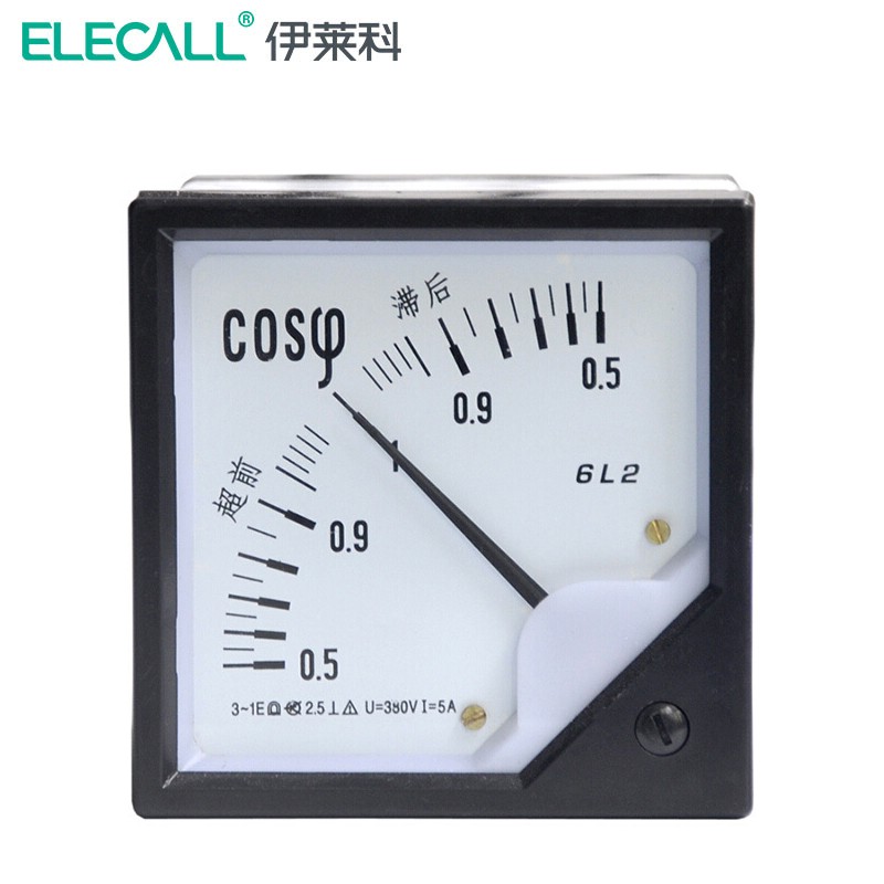 三相交流指针式功率因数表80*80相位表6l2需定制 100v
