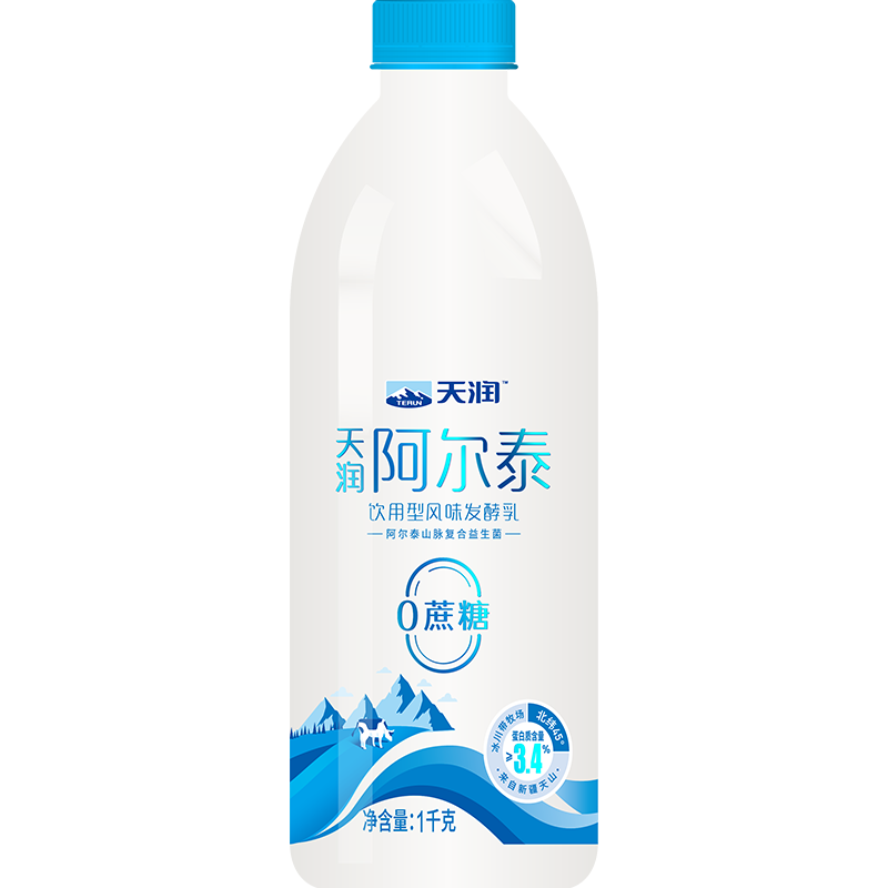 TERUN 天润 新疆   阿尔泰0蔗糖风味发酵乳低温无蔗糖酸奶 健康轻食1KG