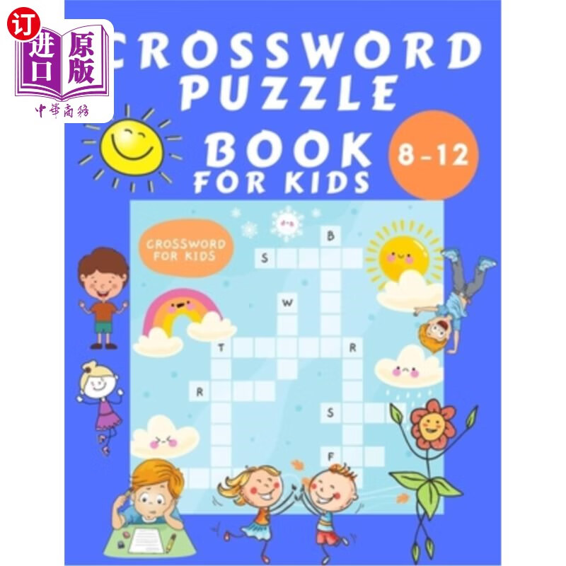 海外直订crosswords puzzle book for kids 8-16: puzzles book for