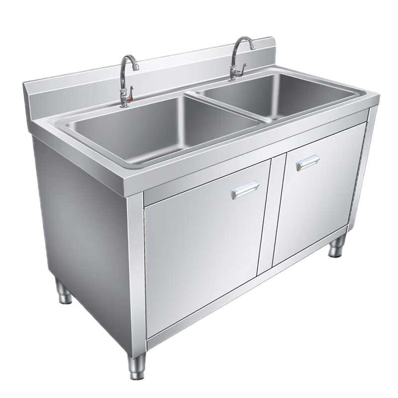姿秀（ZIXIU）厨房不锈钢水槽带支架简易洗碗槽洗手盆台面一体柜洗菜盆水池家用 长120CM左单盆+单冷龙头