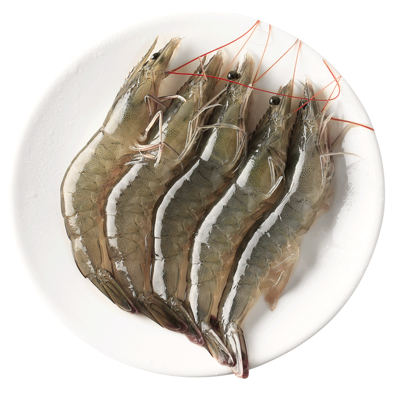 京东超市寰球渔市白虾基围虾盐冻虾 只只分离 净重1.