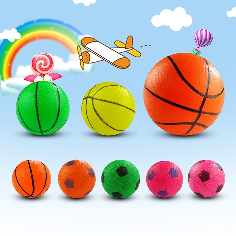 球球类儿童弹力西瓜小皮球手抓球拍拍球 篮球pvc 打气筒【颜色随机】
