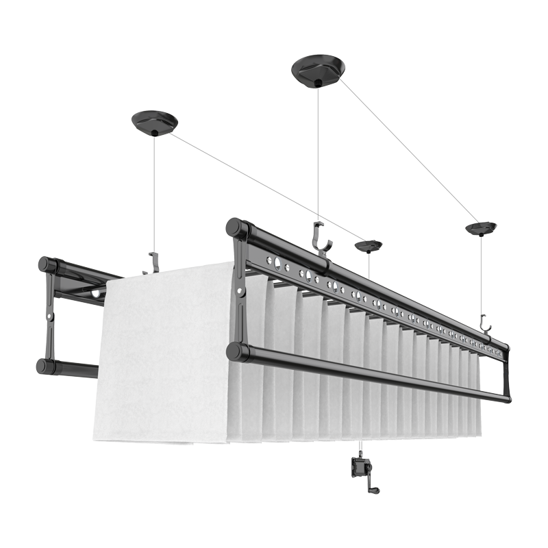 金贵夫人升降晾衣架阳台手摇晾衣杆四杆式室内折叠晒衣架凉衣架 2.7米+10个衣架+18根母婴杆【免费安装】