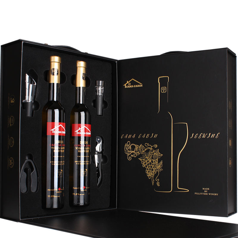 canacabin加拿大原瓶进口冰酒葡萄酒红酒维达尔晚收冰白375ml2双支
