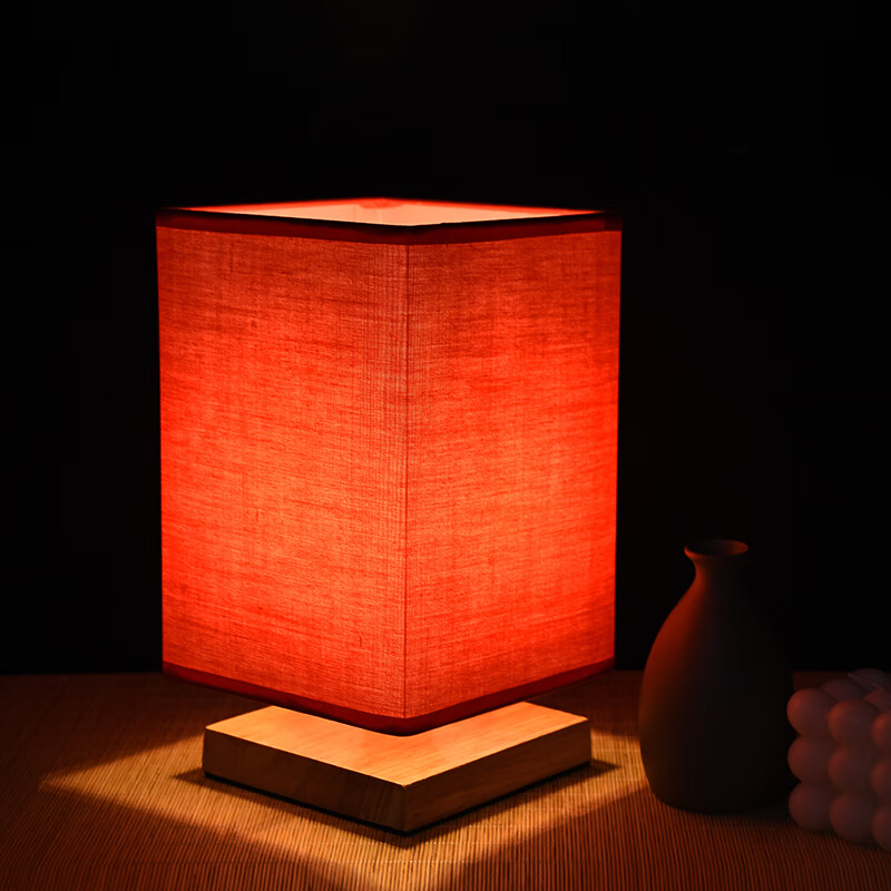 矢向品质喜灯红色现代传统结婚台灯温馨卧室陪嫁婚房长灯 一个红圆形