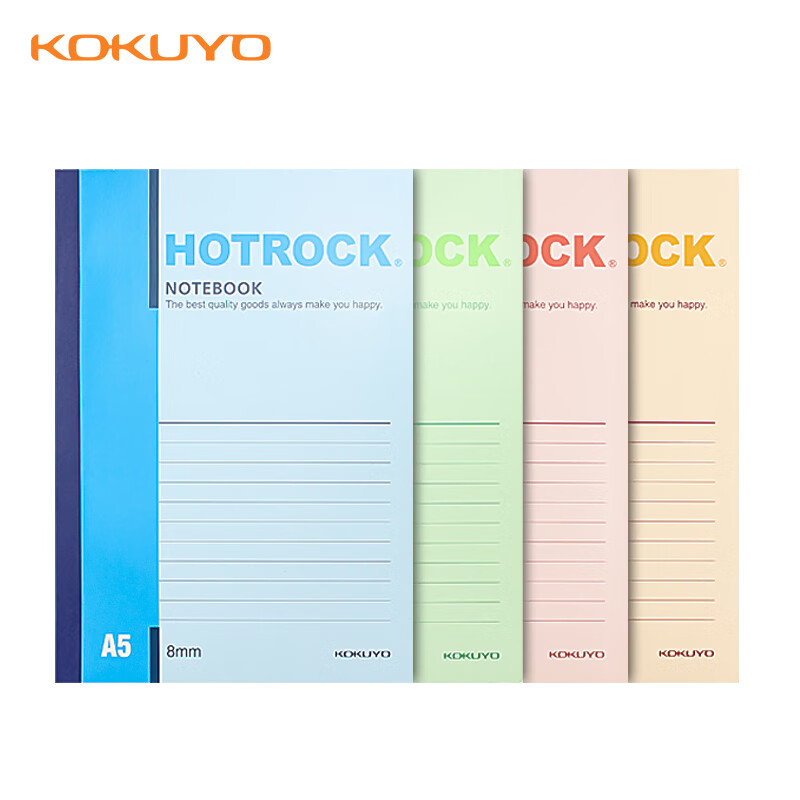 国誉（KOKUYO）日本国誉（KOKUYO）hotrock无线装订本WCN-N1050笔记本学生作业本记事本 软抄本 A4/80页-5本N2080