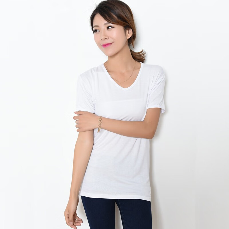 冠鹗【体重100-260斤】莫代尔短袖背心女v领薄款t恤加肥加大码特大号