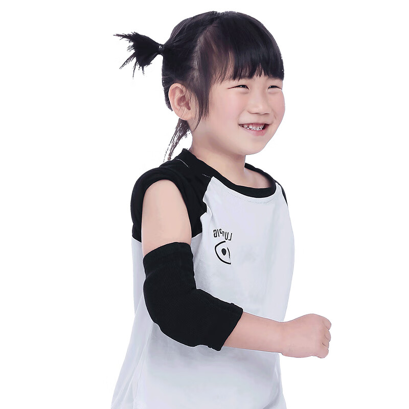 D&M日本进口儿童护肘舞蹈轮滑街舞足球篮球防撞加垫护肘运动 717黑(19-22cm)一只装