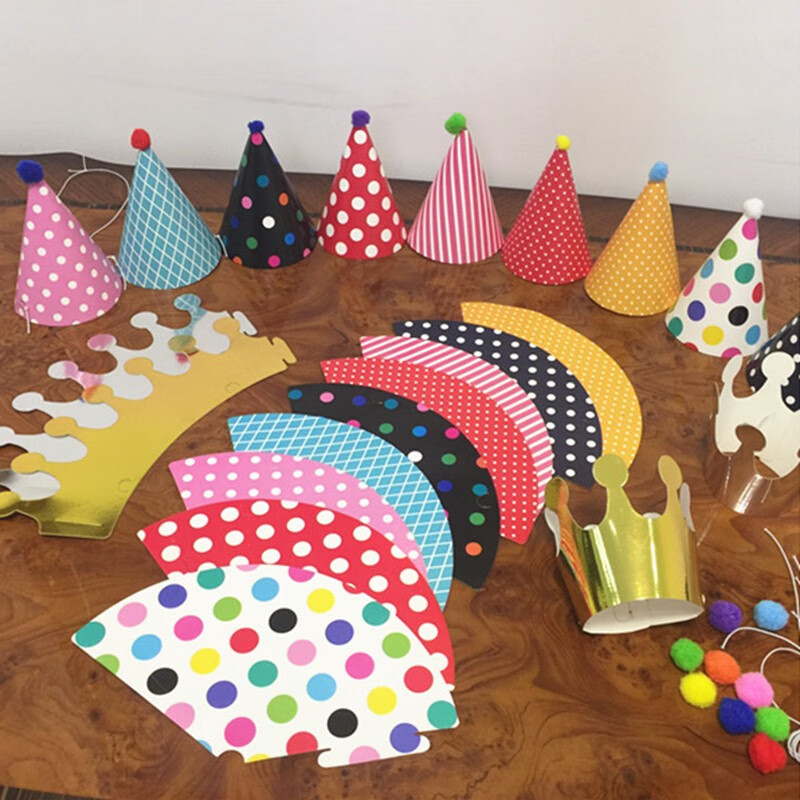 可爱派对生日帽庆祝party布置皇冠头饰成人儿童纸帽子手工diy装饰品