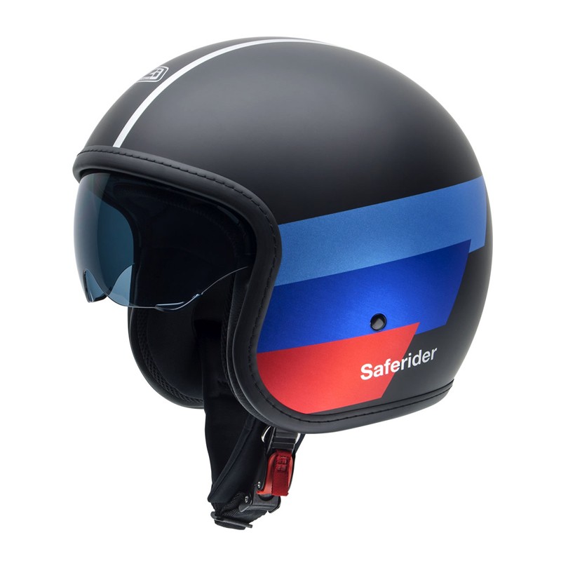 nzi西班牙nzi摩托车四分之三头盔适合复古踏板3c认证男女通用 bmw条纹