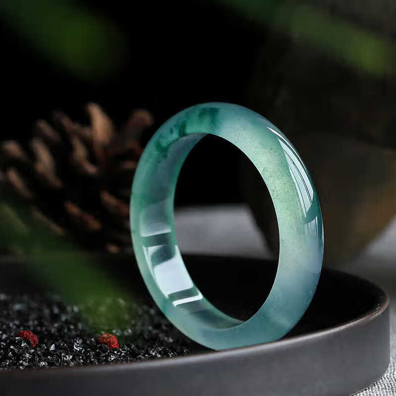 珠佩丽玻璃种翡翠手镯高冰玻璃种翡翠手镯木那晴水飘花晴水飘花 50-52