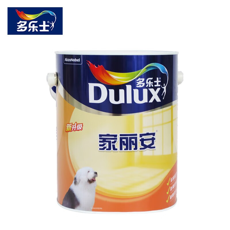 多乐士（Dulux）家丽安墙面漆乳胶漆内墙漆环保油漆涂料白色彩色家用面漆5L A8618 5L面漆