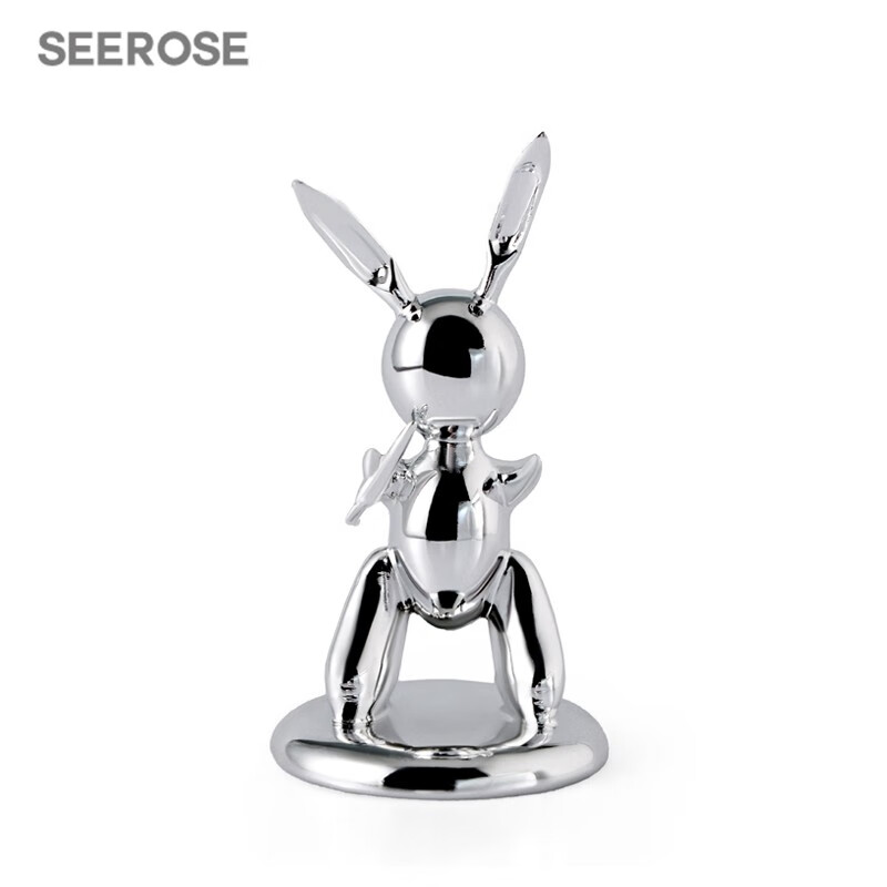 SEEROSE车载桌面银色兔现代轻奢创意摆件橱窗装饰品家居摆设礼物 气球兔(电镀银色)