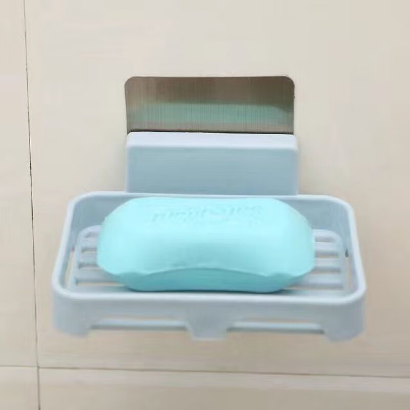 肥皂盒吸盘壁挂香皂盒沥水卫生间香皂架肥皂架免打孔浴室肥皂盒架 北欧蓝 2个装