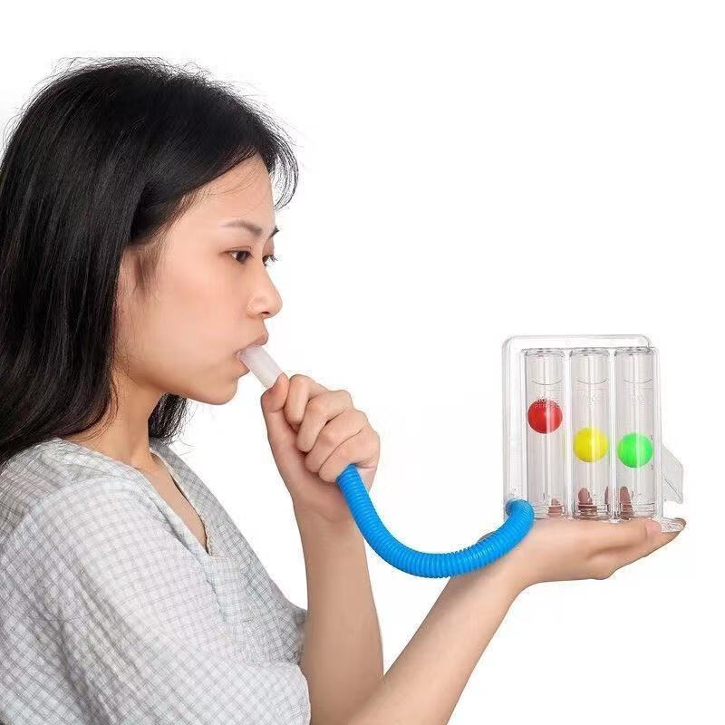 家呼吸训练器三球仪肺活量训练 嘴吹肺功能锻炼康复器械 呼吸训练器