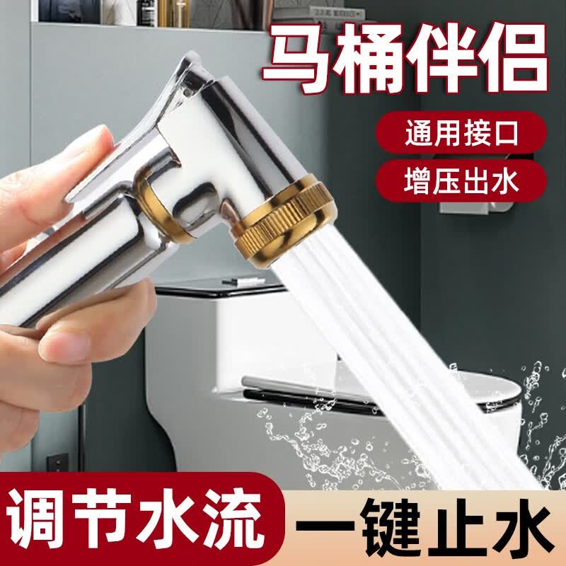 特路高压马桶喷枪卫生间水龙头厕所冲洗器伴侣家用妇洗器洗屁股多 B款：全铜喷枪