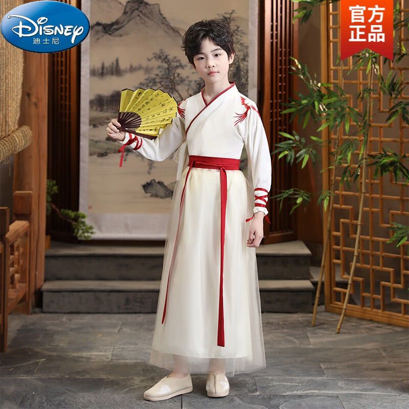 迪士尼（Disney）汉服男童国学服中国风古装书童服装三字经弟子规儿童演出服小学生 香槟色男童 110cm