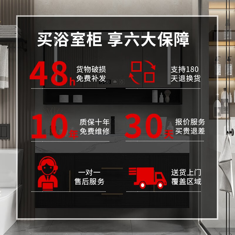 佳恋雅(JIALIANYA)轻奢浴室洗衣机组合柜卫生间洗手池洗脸可丽耐肤感一体盆柜洗漱台 智能镜柜款120cm