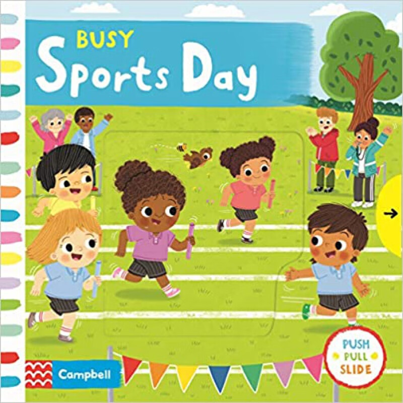 预订英文原版 busy sports day繁忙的运动会 低幼英语启蒙早教机关