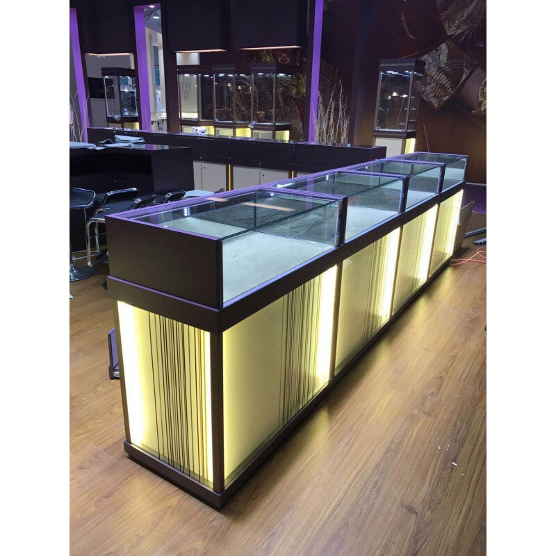 睿思峻博商场珠宝展示柜首饰展柜烤漆珠宝柜台商场不锈钢玻璃展示柜