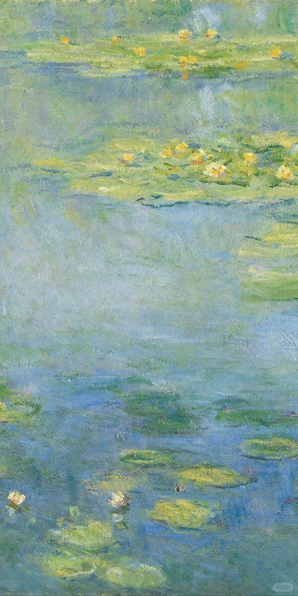 莫奈睡莲装饰画玄关印象派荷花池塘手绘油画客厅抽象艺术肌理挂画 无