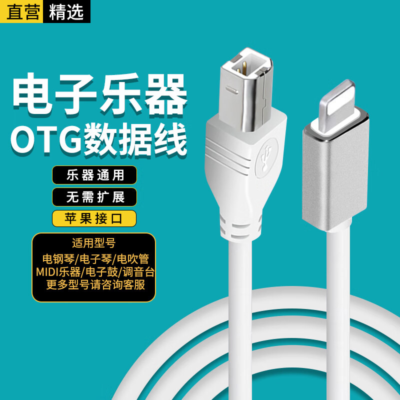 轩邑 苹果电钢琴数据线电子琴连接线otg转换midi线usb to host转换线